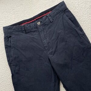 Brooks Brothers Red Fleece Chino Pants Mens 30x32 Navy Blue Glen Plaid Stretch